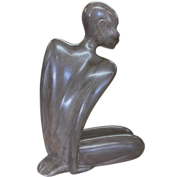 Abstract Modernist Nude Nubian Figures Statues 80s Ceramic Sculpture Art set 2 - Picture 4 of 11